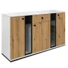 Komoda Salsa Lamel dąb artisan biała 140x80 cm LED