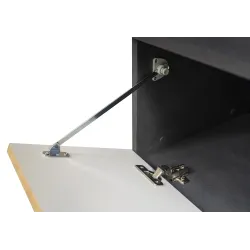 Komoda Salsa Lamel dąb artisan biała 140x80 cm LED