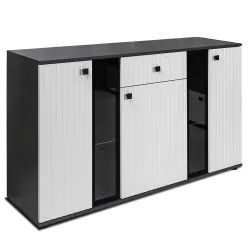 Komoda Salsa Lamel biała matera 140x80 cm LED