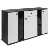Komoda Salsa Lamel biała matera 140x80 cm LED