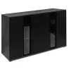 Komoda Salsa Lamel czarna matera 140x80 cm LED