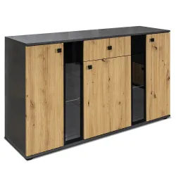 Komoda Salsa Lamel dąb artisan matera 140x80 cm LED