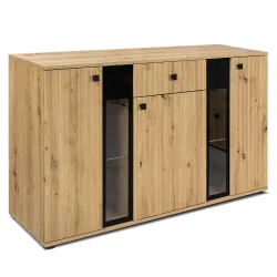 Komoda Salsa Lamel dąb artisan 140x80 cm LED