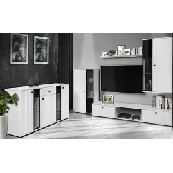 Komoda Salsa Lamel biała 140x80 cm LED