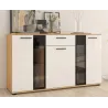 Komoda Salsa biała dąb artisan 140x80 cm LED