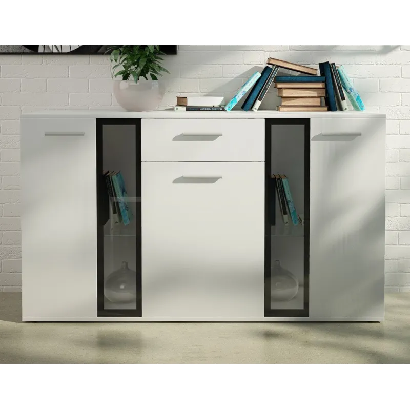 Komoda Salsa biała 140x80 cm LED