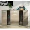 Komoda Salsa biała dąb sonoma 140x80 cm LED