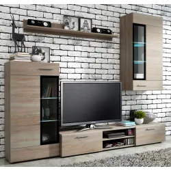 Meblościanka dąb sonoma Tango LED mała