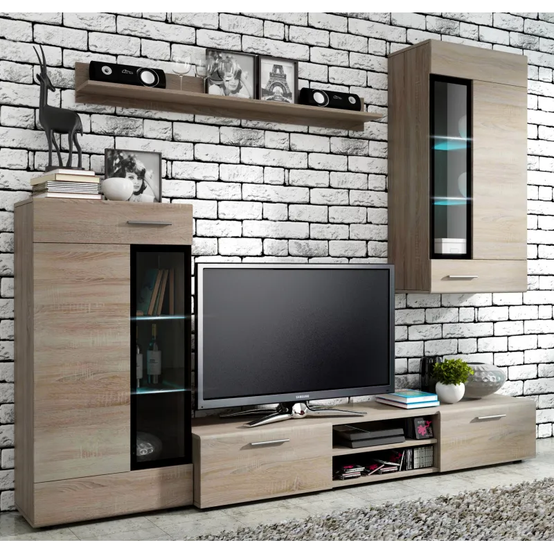 Meblościanka dąb sonoma Tango LED mała