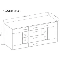 Komoda dąb sonoma Tango 169x79 cm LED
