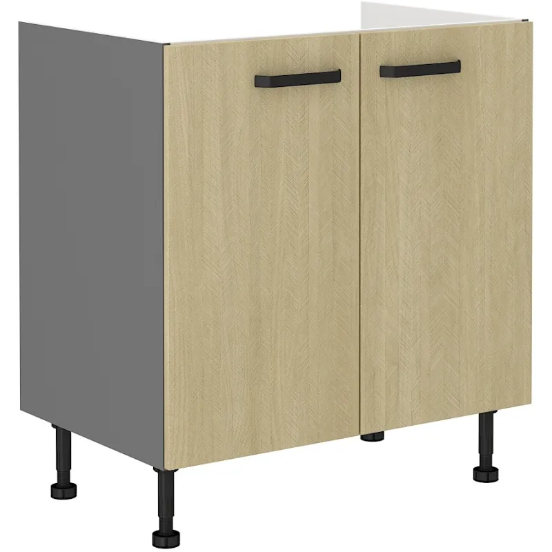 Szafka kuchenna pod zlew 80 cm szara SCANDI 80ZL 2F BB
