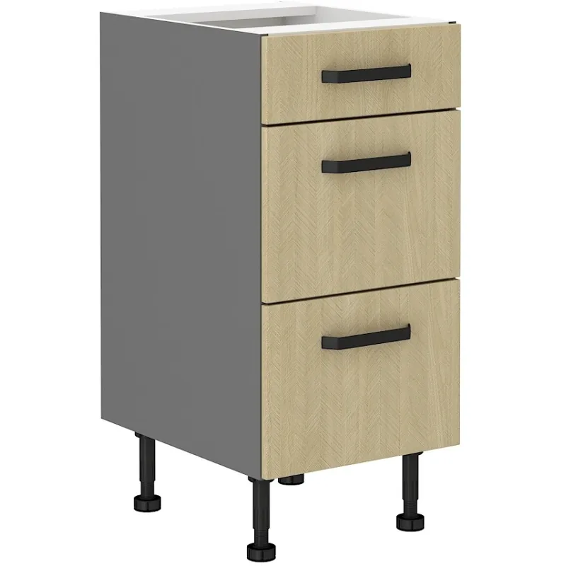 Szafka kuchenna z szufladami dolna 40 cm antracyt SCANDI 40D 3S BB
