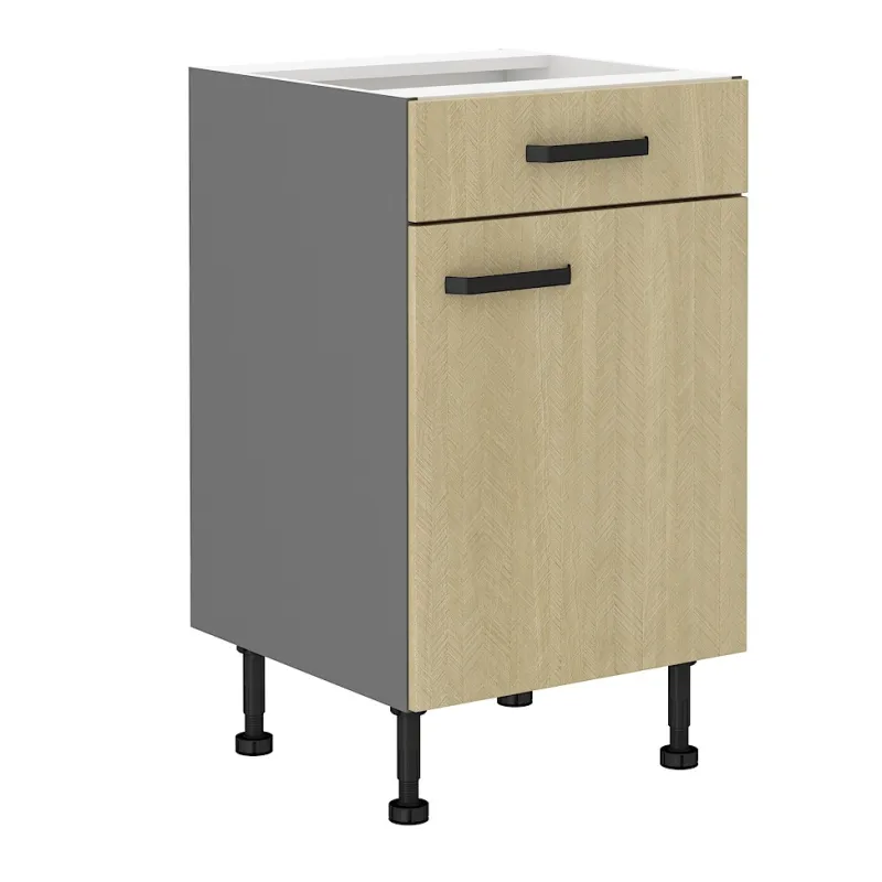 Szafka kuchenna dolna 50 cm SCANDI 50D 1F1S BB szara mat