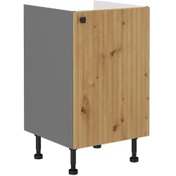 Szafka kuchenna pod zlew 50 cm AVA 50D ZL 1F dąb artisan antracyt