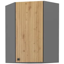 Szafka kuchenna górna narożna AVA 58x58 GN 90 1F MDF dąb artisan antracyt