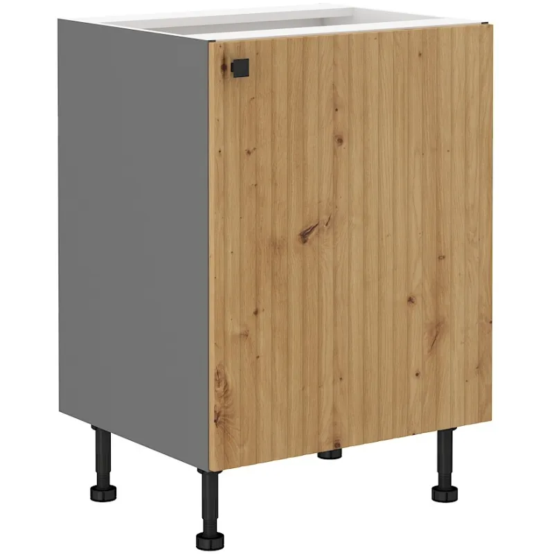 Szafka kuchenna dolna 60 cm AVA 60D 1F BB dąb artisan antracyt
