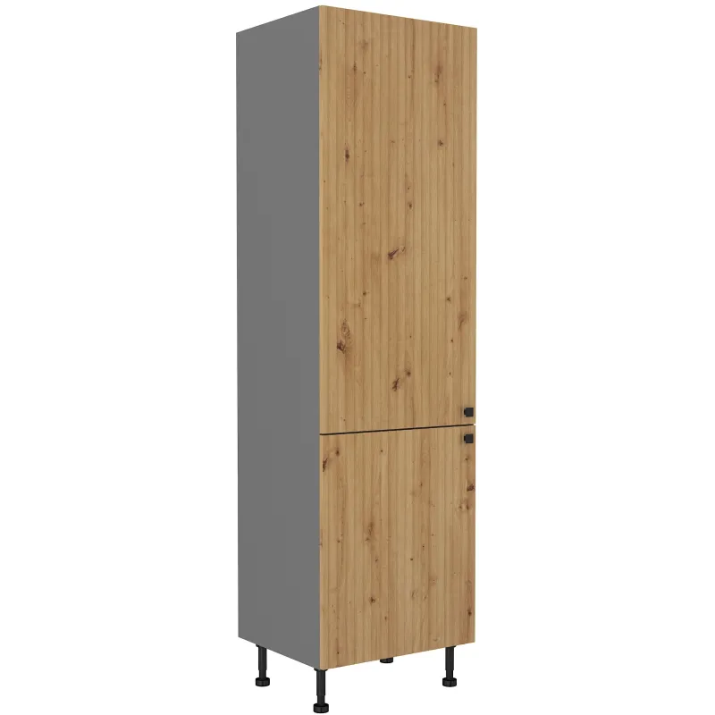 Szafka kuchenna dolna 60 cm słupek AVA 60DK 215 2F dąb artisan antracyt