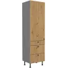 Szafka kuchenna dolna 60 cm słupek AVA 60DKS 215 3S 1F dąb artisan antracyt