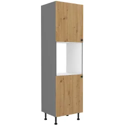 Szafka kuchenna dolna na piekarnik 60 cm słupek AVA 60DP 215 2F dąb artisan antracyt