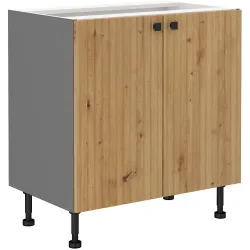 Szafka kuchenna dolna AVA 80D 2F BB dąb artisan antracyt