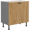 Szafka kuchenna dolna AVA 80D 2F BB dąb artisan antracyt