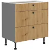 Szafka kuchenna z szufladami 80 cm dolna AVA 80D 3S BB dąb artisan antracyt
