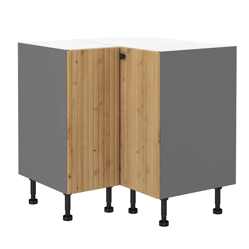 Szafka kuchenna dolna narożna AVA 89x89DN 1F BB dąb artisan antracyt