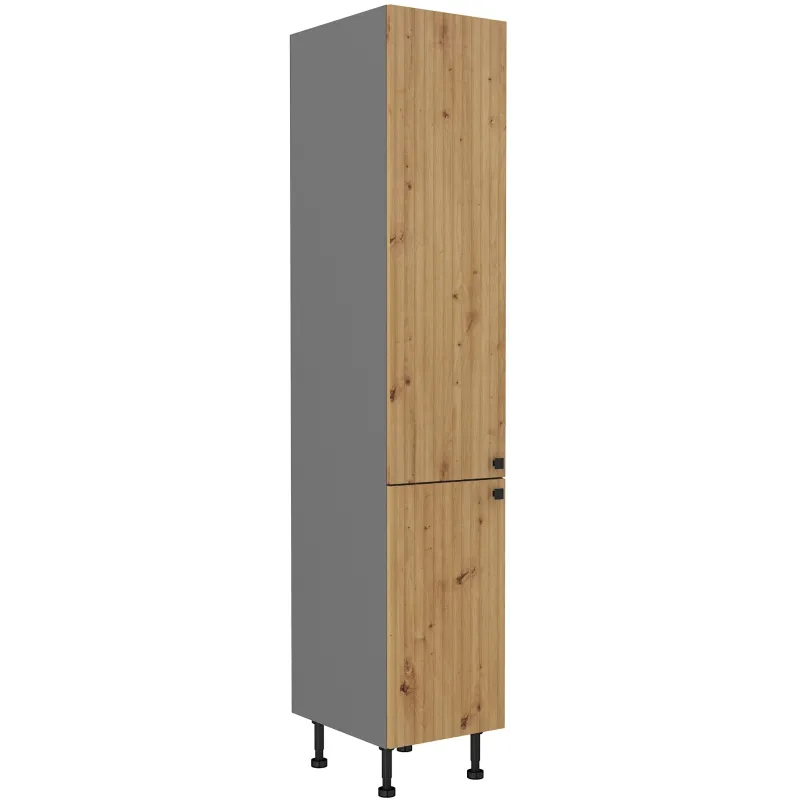 Szafka kuchenna dolna 40 cm słupek AVA 40DK 215 2F dąb artisan antracyt