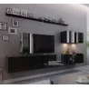 Nowoczesna Meblościanka czarna połysk BOX 7 wisząca