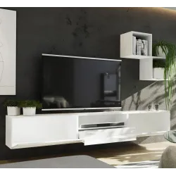 Nowoczesna Meblościanka biała połysk BOX 35 wisząca