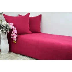  Pościel frotte gruba 160x200 3-częściowa bordo