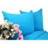 Pościel frotte gruba 200x220 3-częściowa niebieska