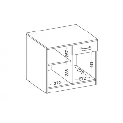Komoda Malta 820 2F1S Dąb Artisan ARAR 42x80cm