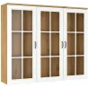 Kredens Flawia 150 2D3S + witryna 150 3D WHAR biała-dąb artisan 50x150cm