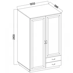 Szafa Flawia 120 2D2S GRAR grafit-dąb artisan 60x120cm