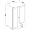 Szafa Flawia 120 2D2S GRAR grafit-dąb artisan 60x120cm