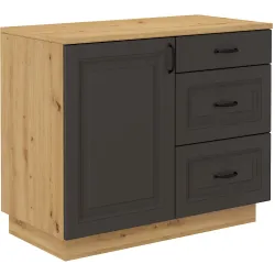Komoda Flawia 100 1D3S WHAR grafit-dąb artisan 50x100cm