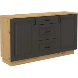 Komoda Flawia 150 2D3S GRAR grafit-dąb artisan 50x150cm