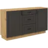 Komoda Flawia 150 2D3S GRAR grafit-dąb artisan 50x150cm