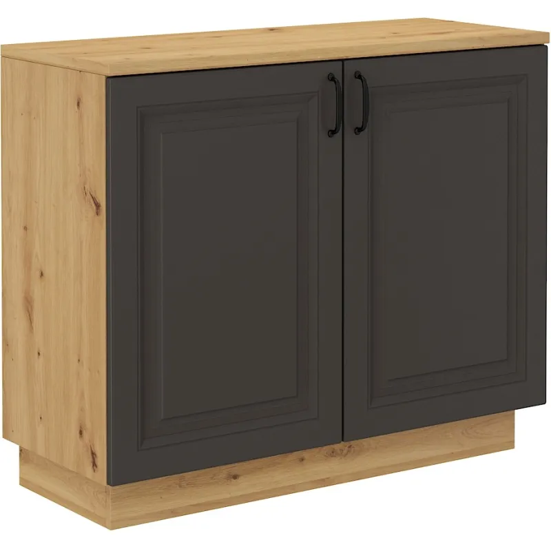 Komoda Flawia 100 2D GRAR grafit-dąb artisan 50x100cm