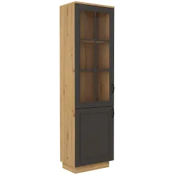 Witryna Flawia 60 2D GRAR grafit-dąb artisan 37x60cm