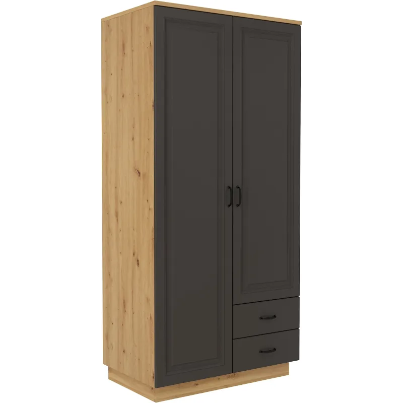 Szafa Flawia 120 2D2S GRAR grafit-dąb artisan 60x120cm