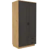 Szafa Flawia 120 2D2S GRAR grafit-dąb artisan 60x120cm
