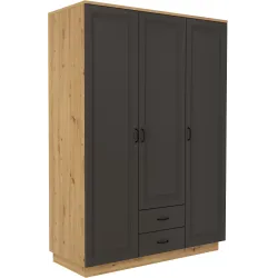 Szafa Flawia 180 3D2S GRAR grafit-dąb artisan 60x180cm