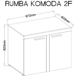 Komoda Rumba 2F OLDMAT21 stare drewno - matera 40x97cm