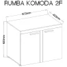 Komoda Rumba 2F OLDMAT21 stare drewno - matera 40x97cm