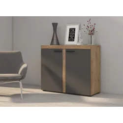 Komoda Rumba 2F GRDL21 szara - dąb lefkas 40x97cm