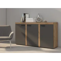 Komoda Rumba 3F GRDL22 szara - dąb lefkas 40x149cm