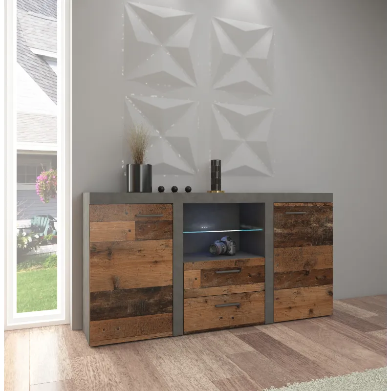 Komoda Rumba 2F2S OLDMAT20 stare drewno - matera 40x157cm