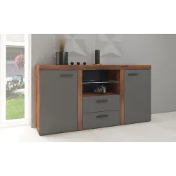 Komoda Rumba 2F2S GRDL20 grafit - dąb lefkas 40x157cm